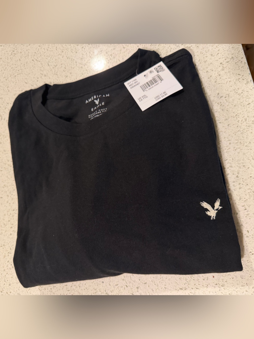 American Eagle Outfitters Black Short Sleeve Logo Tee